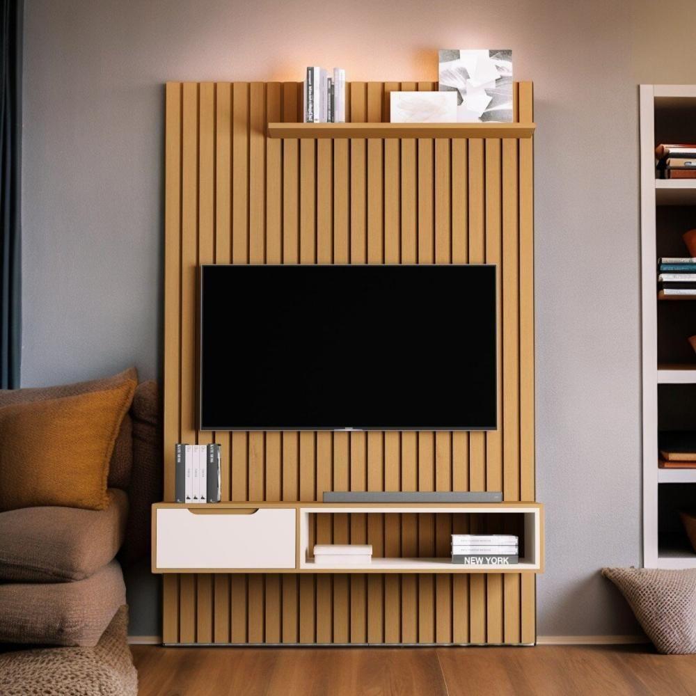 Home Para Tvs 60 Tucumã Ripado 1.4 Nature Jb Móveis - 1