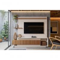 Home Istambul Painel P- Tvs Até 65'' 2 Portas Nichos E Prateleiras - Off White -jequitiba Ripado - 1