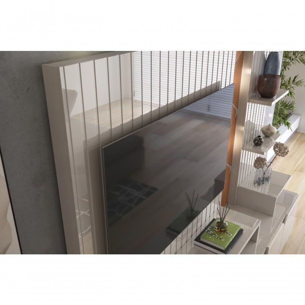 Home Cross Frisado Painel Tvs Até 55'' 4 Portas E Prateleiras P- Decoração - Off White jequitiba - 4
