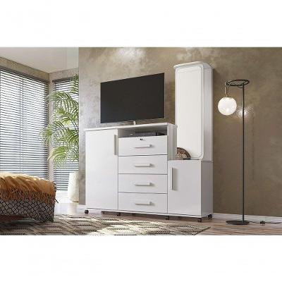 Cômoda Copacabana Branco Brilho - Lukaliam