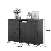 Cômoda Max 2020 2 Portas C- Gaveteiro Suporte P- Cabide Calçados E Maquiagem - Imbuia