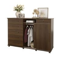 Cômoda Max 2020 2 Portas C- Gaveteiro Suporte P- Cabide Calçados E Maquiagem - Imbuia - 6