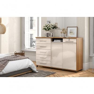 Cômoda Max 2020 2 Portas C- Gaveteiro Suporte P- Cabide Calçados E Maquiagem - Freijo-off White