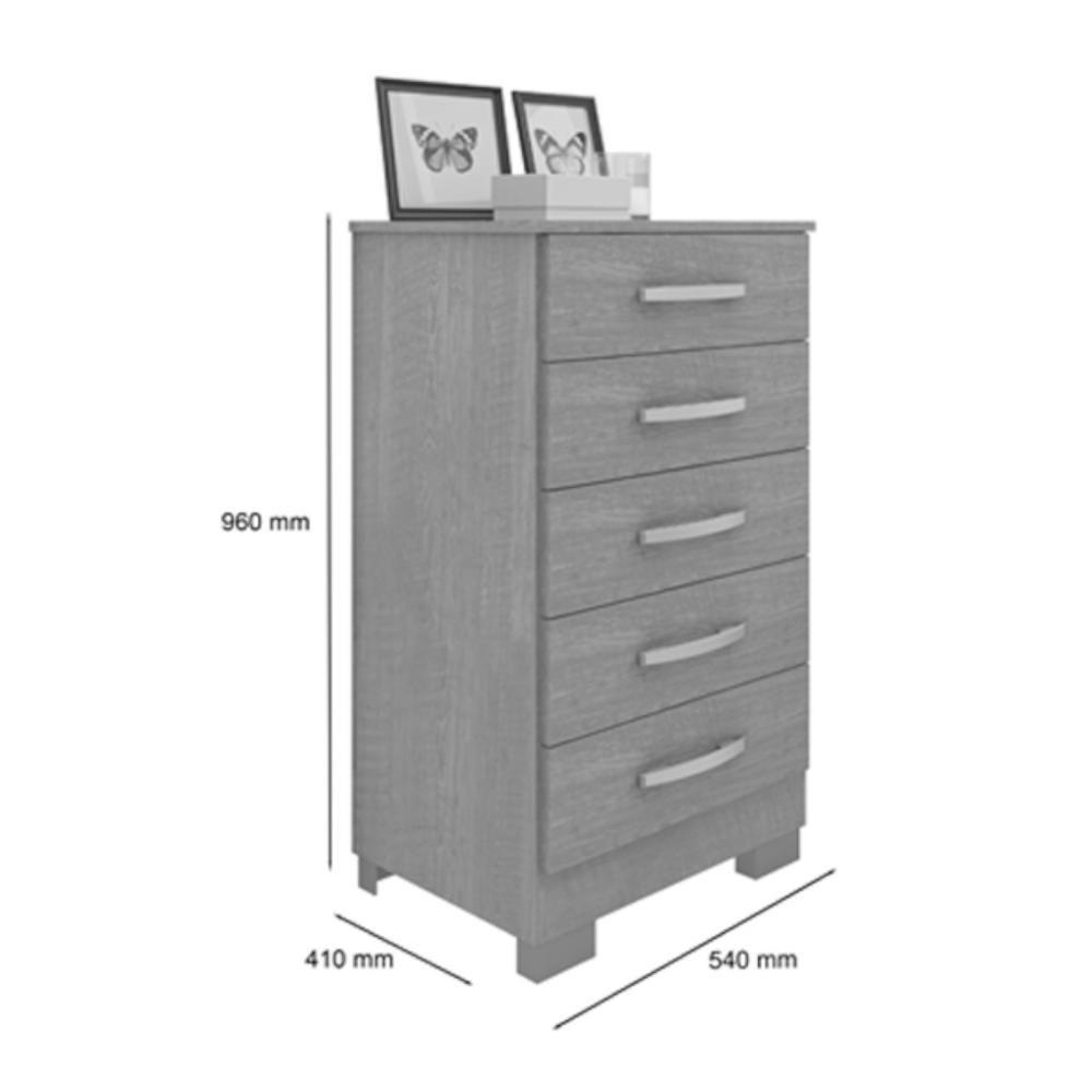 Cômoda 05 Gavetas Espaçosa Pétala Naturalle - 3