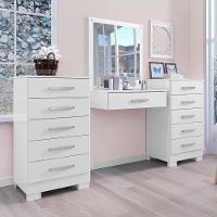 Conjunto Para Quarto De Cômodas E Penteadeira Pétala Branco - 1