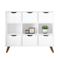 Conjunto Nicho Organizador Zuri 9 Espaços Retrô Branco + 2 Kits 3 Gavetas Brancas - 3