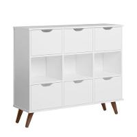 Conjunto Nicho Organizador Zuri 9 Espaços Retrô Branco + 2 Kits 3 Gavetas Brancas