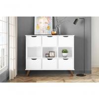 Conjunto Nicho Organizador Zuri 9 Espaços Retrô Branco + 2 Kits 3 Gavetas Brancas - 5