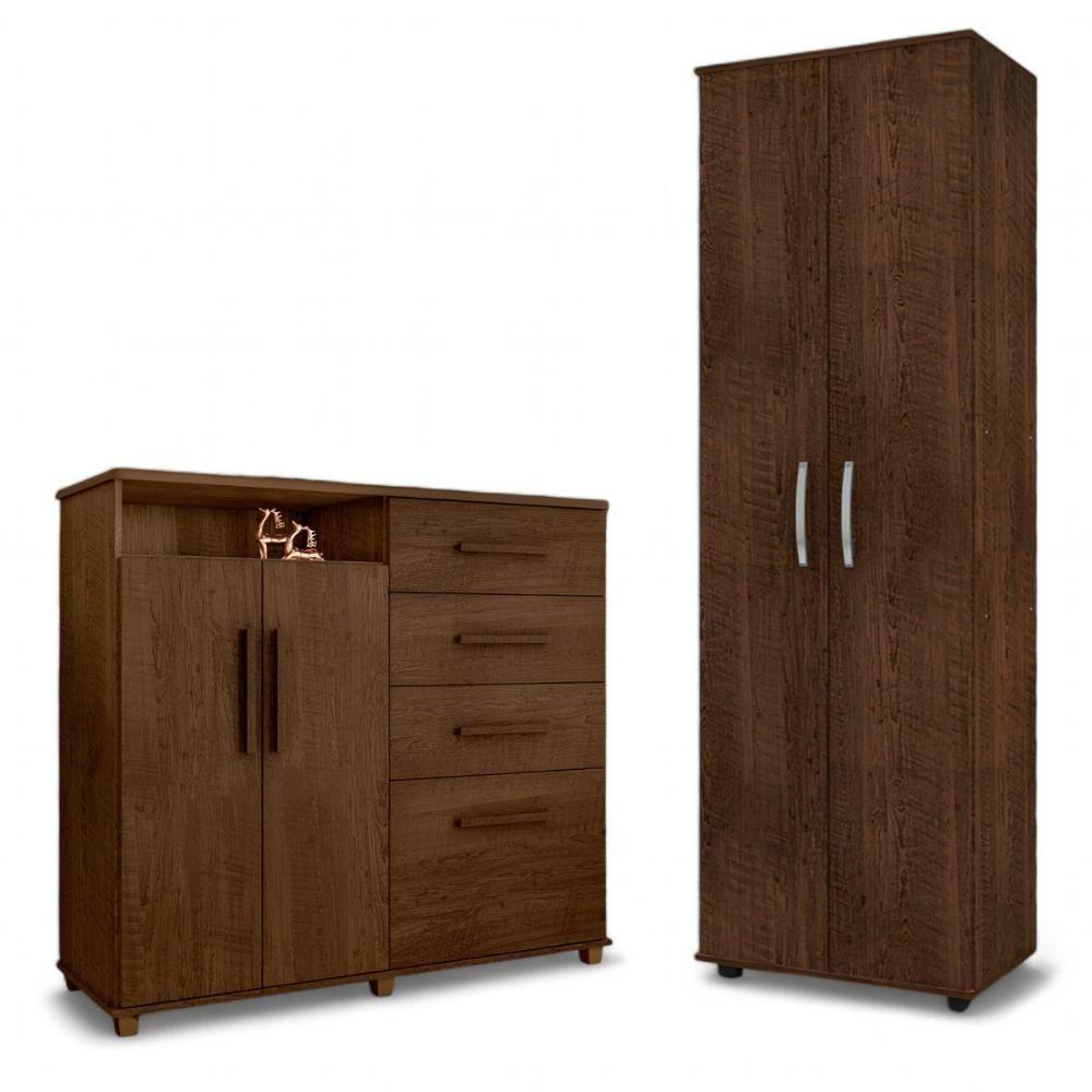 Conjunto De Cômoda E Multiuso Malbec Para Quarto - 2