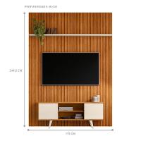 Conjunto New Panorama Painel Com Prateleira E Rack Cinamomo-off-white - 3