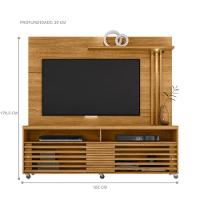 Composição Frizz Com Painel E Rack C- Rodizios Cumaru - 3