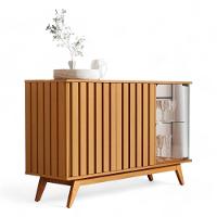 Buffet Ripado Com Prateleira Açaí 03 Portas Nature Jb Móveis - 2