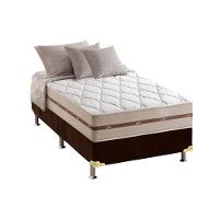 Cama Box Solteiro: Colchão Molas Ensacadas Anjos MasterPocket Classic + Base CRC Suede Brown(88x188) - 1