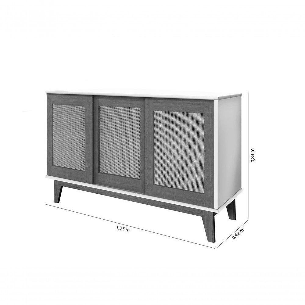 Buffet Detroit 3 Portas Off-white - Madeira - Tebarrot - 3