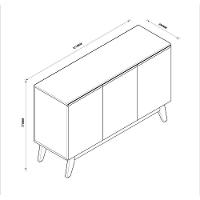 Buffet Ares Lux 3 Portas Off White Tebarrot - 5