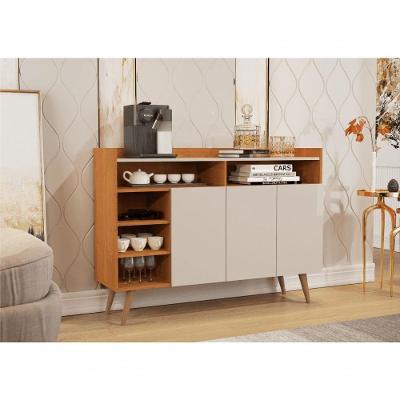 Buffet Aparador 3 Portas Nichos Retro Elba Nature-off White