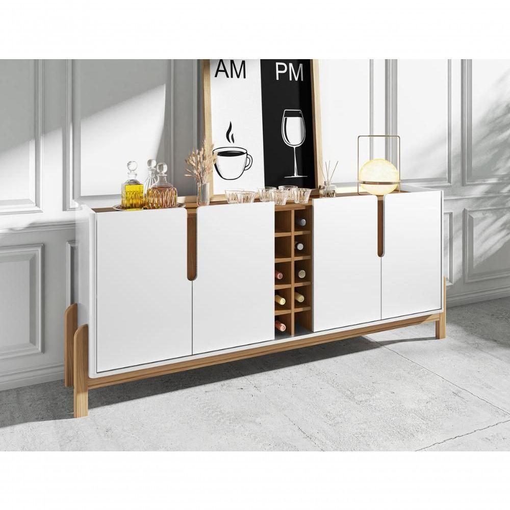 Buffet 4 Portas C- Prateleiras Luna 1,90 Branco-cedro - 1