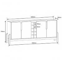 Buffet 4 Portas C- Prateleiras Lizz 1,90 Cinza Perola-cedro - 5