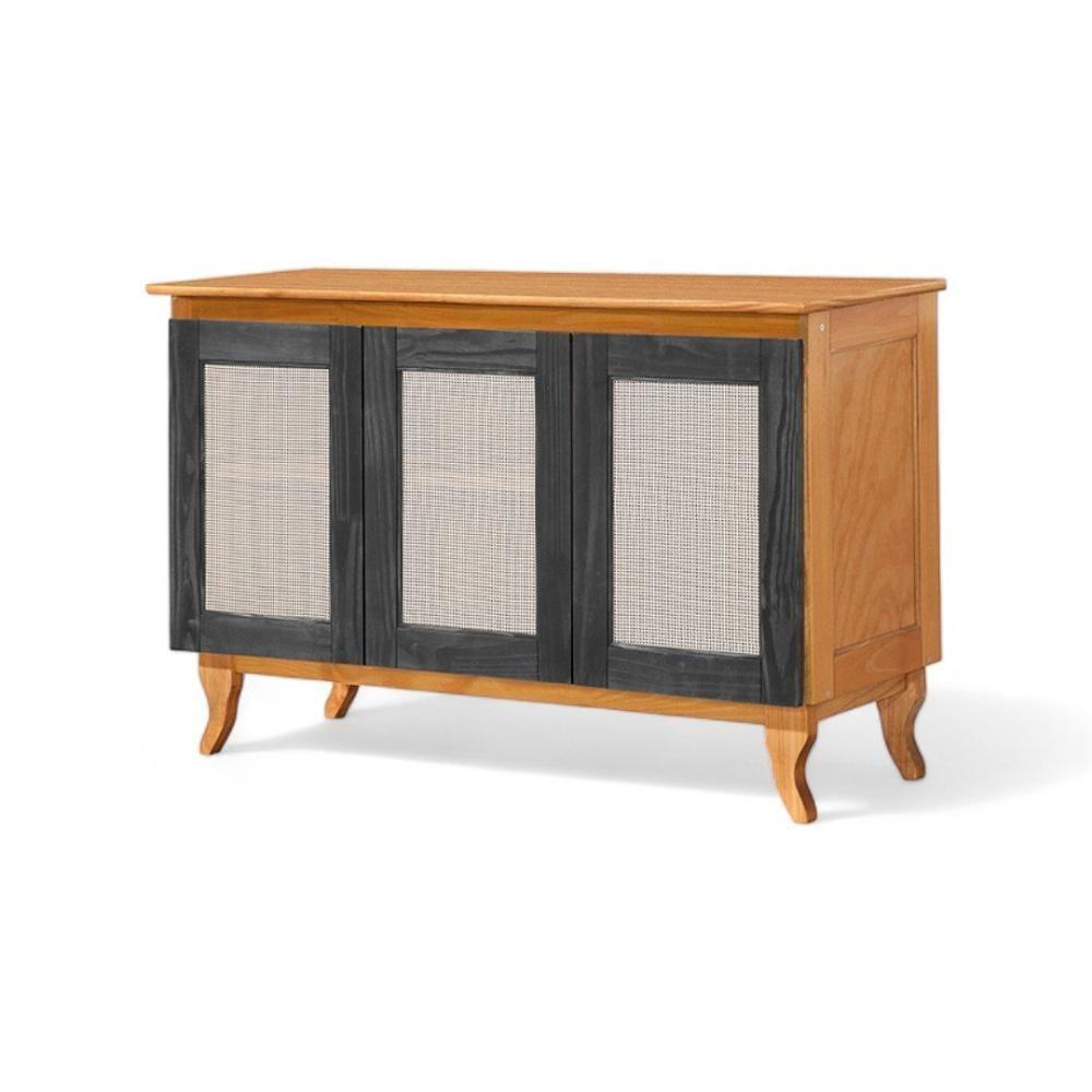 Buffet 03 Portas Deltan 103 Imbuia E Preto Atraente - 2