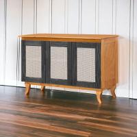 Buffet 03 Portas Deltan 103 Imbuia E Preto Atraente - 1