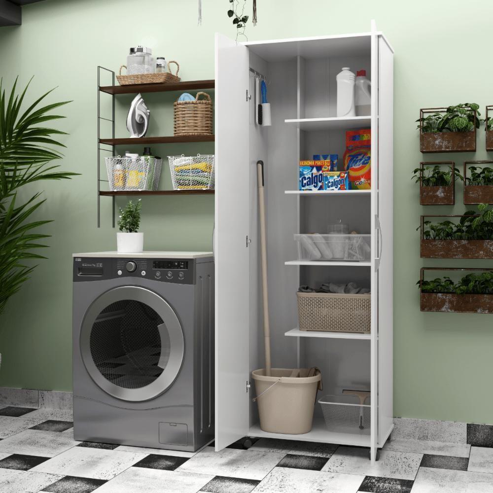 Armário Multiuso Capri Lavanderia 02 Portas Branco - 1