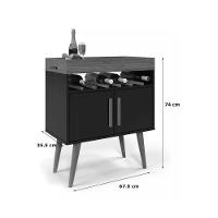 Aparador Café Shot Com Portas Pés Em Madeira Pinus Canela - 3