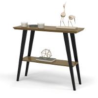 Aparador Caio 90x30 Tampo Mdf 30mm Pé Em Madeira Freijó/pés Preto - 2