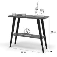 Aparador Caio 90x30 Tampo Mdf 30mm Pé Em Madeira Freijó/pés Preto - 3