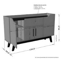 Aparador Com Portas Future Branco E Cinamomo Bechara - 3