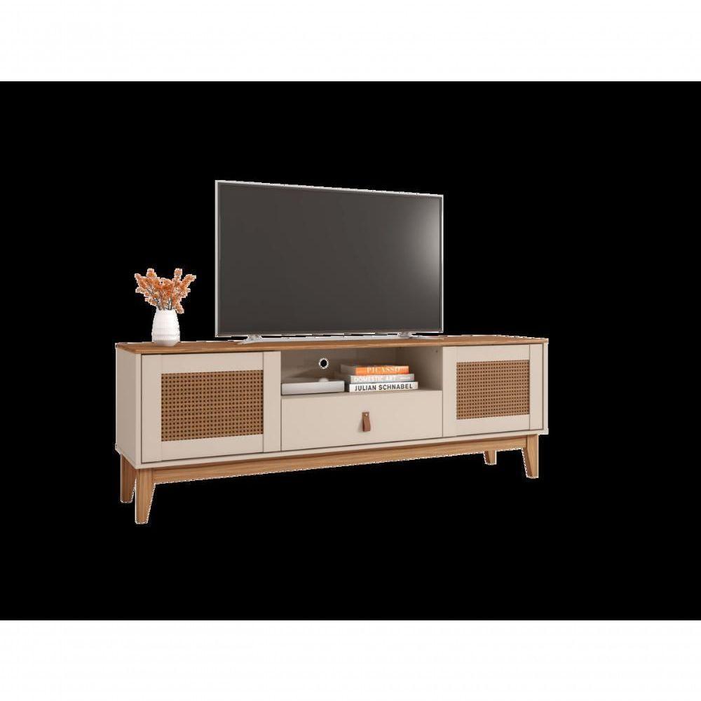 Rack Jade 1,60m C- 2 Portas Gaveteiro E Nicho Central Off White-noce - 6