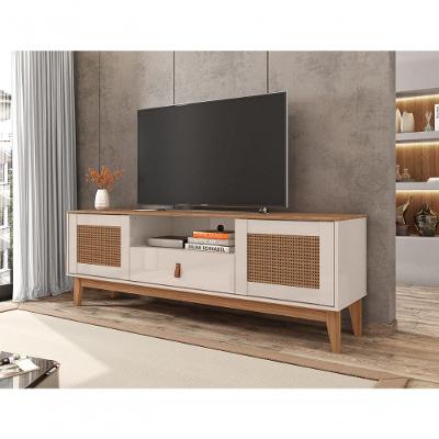 Rack Jade 1,60m C- 2 Portas Gaveteiro E Nicho Central Off White-noce