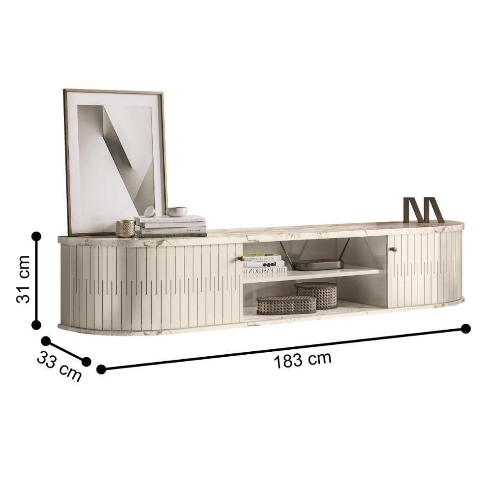 Rack Suspenso Com Design Contemporâneo Algarve Calacata-off-white - 2