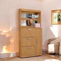 Sapateira Com Espelheira Porta-objetos Randi Naturalle - 1