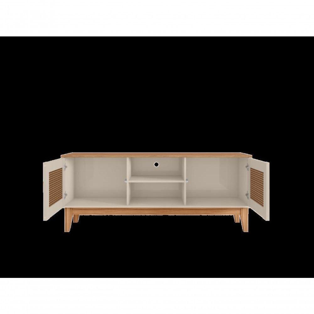 Rack Safira 1,35m 2 Portas E Nicho Central C- Prateleira Off White-noce - 3