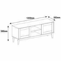 Rack Safira 1,35m 2 Portas E Nicho Central C- Prateleira Off White-noce - 8