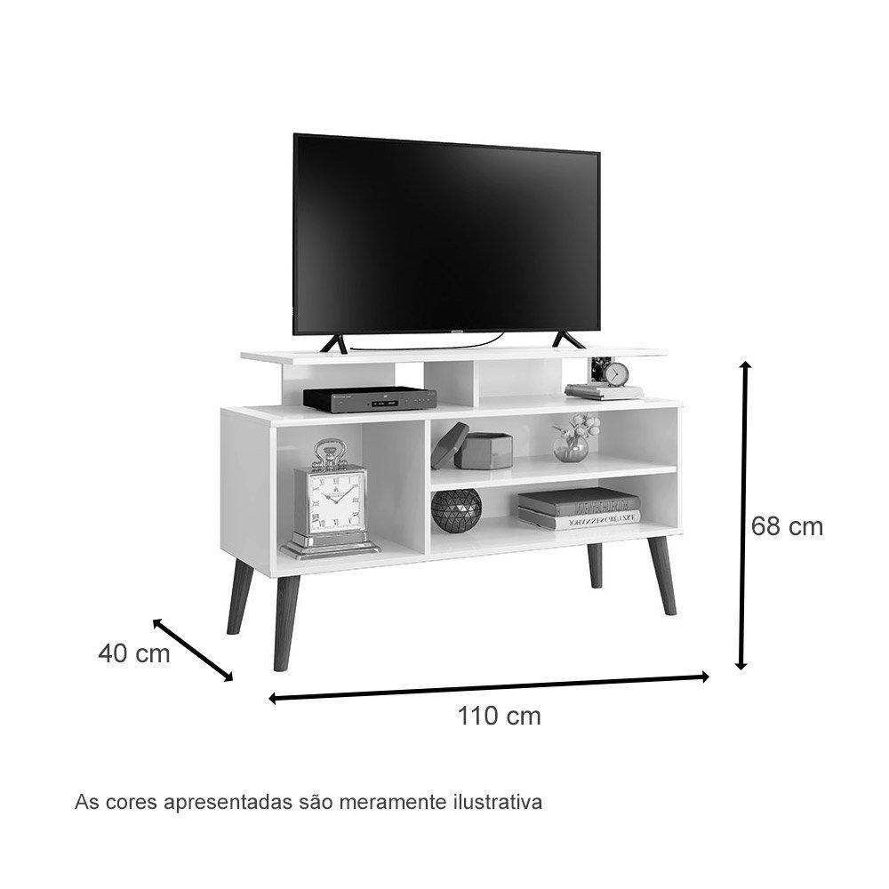 Rack Para Tvs 42 Retrô Lyon Off White E Canela Carmolar - 3