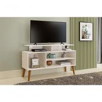 Rack Para Tvs 42 Retrô Lyon Off White E Canela Carmolar - 1