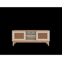 Rack Topázio 1,35m 2 Portas E Nicho Central C- Prateleira Off White-noce