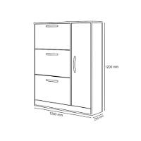 Sapateira Com 03 Gavetas E 01 Porta Manu Naturalle - 3