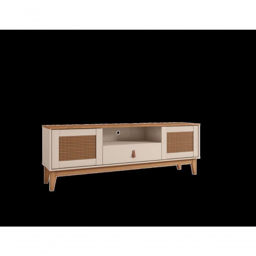 Rack Esmeralda 1,60m C- 2 Portas Gaveteiro E Nicho Central Off White-noce - 3