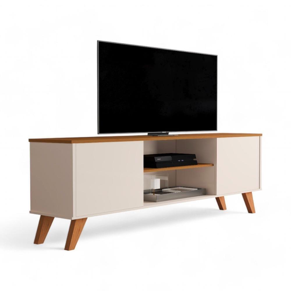 Rack Com Prateleiras Helena Off White E Ypê Sal Movelaria - 2