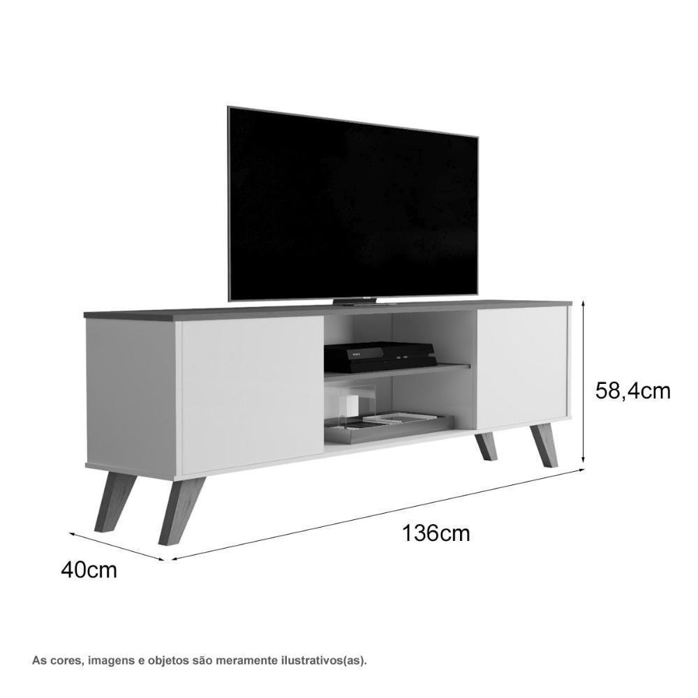 Rack Com Prateleiras Helena Off White E Ypê Sal Movelaria - 3