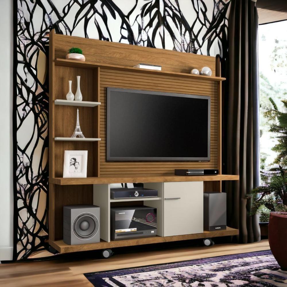 Home Para Tvs 47 Taurus Cinamomo E Off White Ripado Bechara - 1