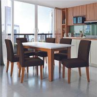 Conjunto de Mesa de Jantar Miami 1,60m com 6 Cadeiras Trieste Dobuê – Madeirado/Chocolate - 5
