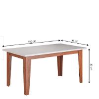 Conjunto de Mesa de Jantar Miami 1,60m com 6 Cadeiras Trieste Dobuê – Madeirado/Chocolate - 6