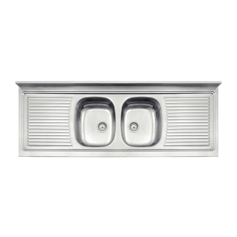 Pia De Apoio Tramontina 2c 34 Em Aço 160 X 60 Cm Perfecta - 1