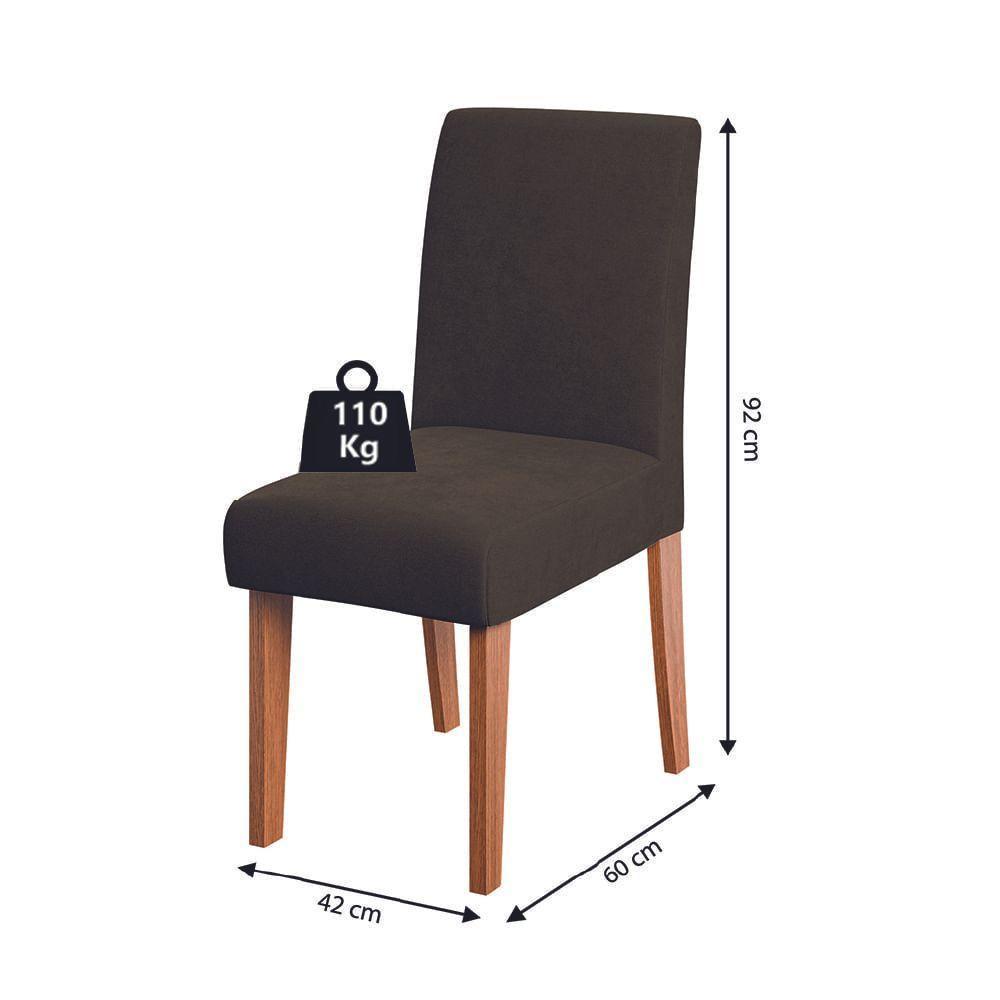 Conjunto Sala De Jantar Mesa 1,36m Trento 4 Cadeiras Trieste Dobuê Madeirado/chocolate - 4