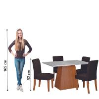 Conjunto Sala De Jantar Mesa 1,36m Trento 4 Cadeiras Trieste Dobuê Madeirado/chocolate - 6