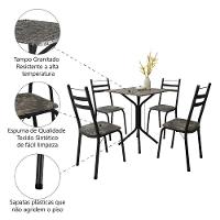 Conjunto De Mesa Sala De Jantar Com 4 Cadeiras Leia Tubular Granito Artefamol Preto/flor - 5