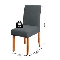 Conjunto De Mesa Sala De Jantar Tampo Com Vidro 1,60m Grécia 6 Cadeiras Trieste Dobuê Madeirado/grafite